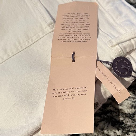 NYDJ Ami Skinny Ankle Jeans with Cuff in Opti White - 24W - NWT - Picture 4 of 9